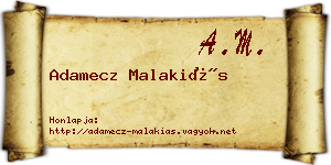 Adamecz Malakiás névjegykártya